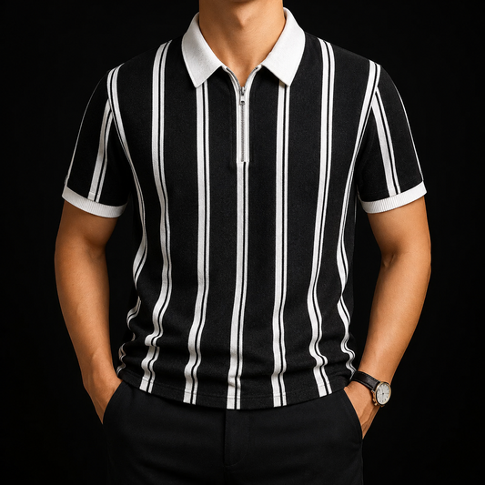 Midnight Riviera Zip Polo
