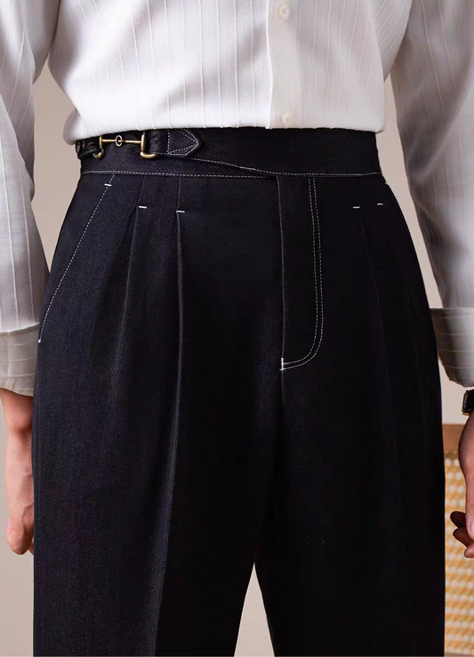 Heritage Gurkha Double-Pleat Denim Trousers