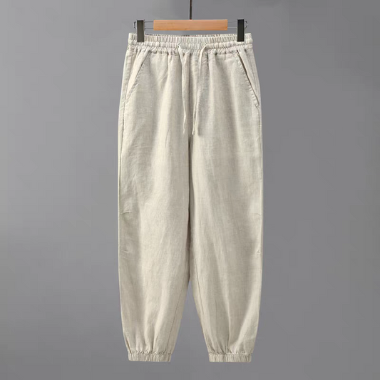 Coastal Ease Linen-Textured Relaxed Pants