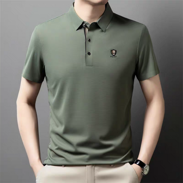 Verdant Crest Weave Polo T-Shirt