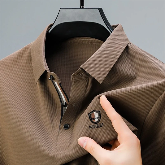 Verdant Crest Weave Polo T-Shirt