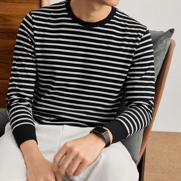 Obsidian Wave Stripe Casual T-Shirt