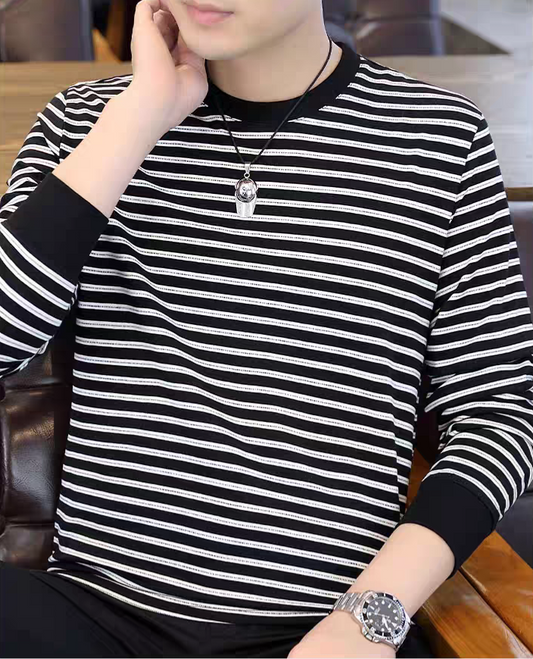 Obsidian Wave Stripe Casual T-Shirt