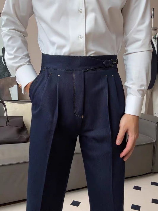 Heritage Gurkha Double-Pleat Denim Trousers