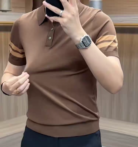Old Money Arcstripe Knit Polo