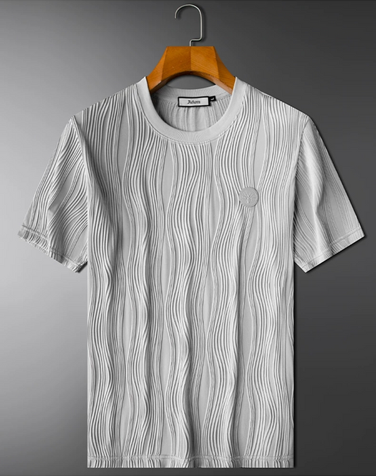 Aether Wave Ribbed Casual T-Shirt