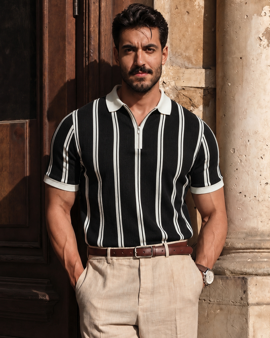 Midnight Riviera Zip Polo