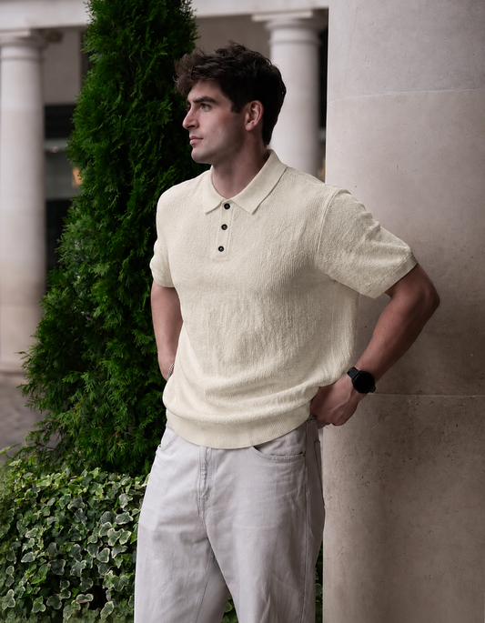 Linen Mist Riviera Knit Polo