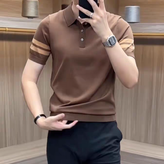 Old Money Arcstripe Knit Polo